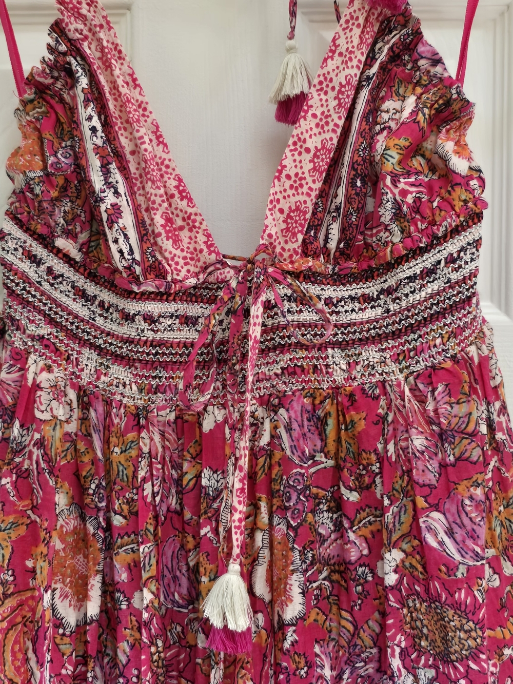Freepeople Pink Floral Halter Maxi Dress Size Large - Picture 7 of 7